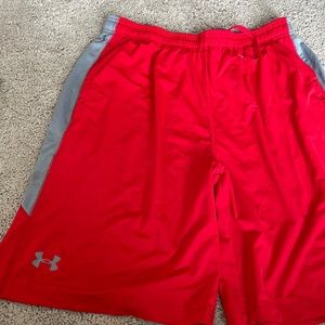 Under armour red and grey athletic shorts XL
